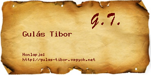 Gulás Tibor névjegykártya